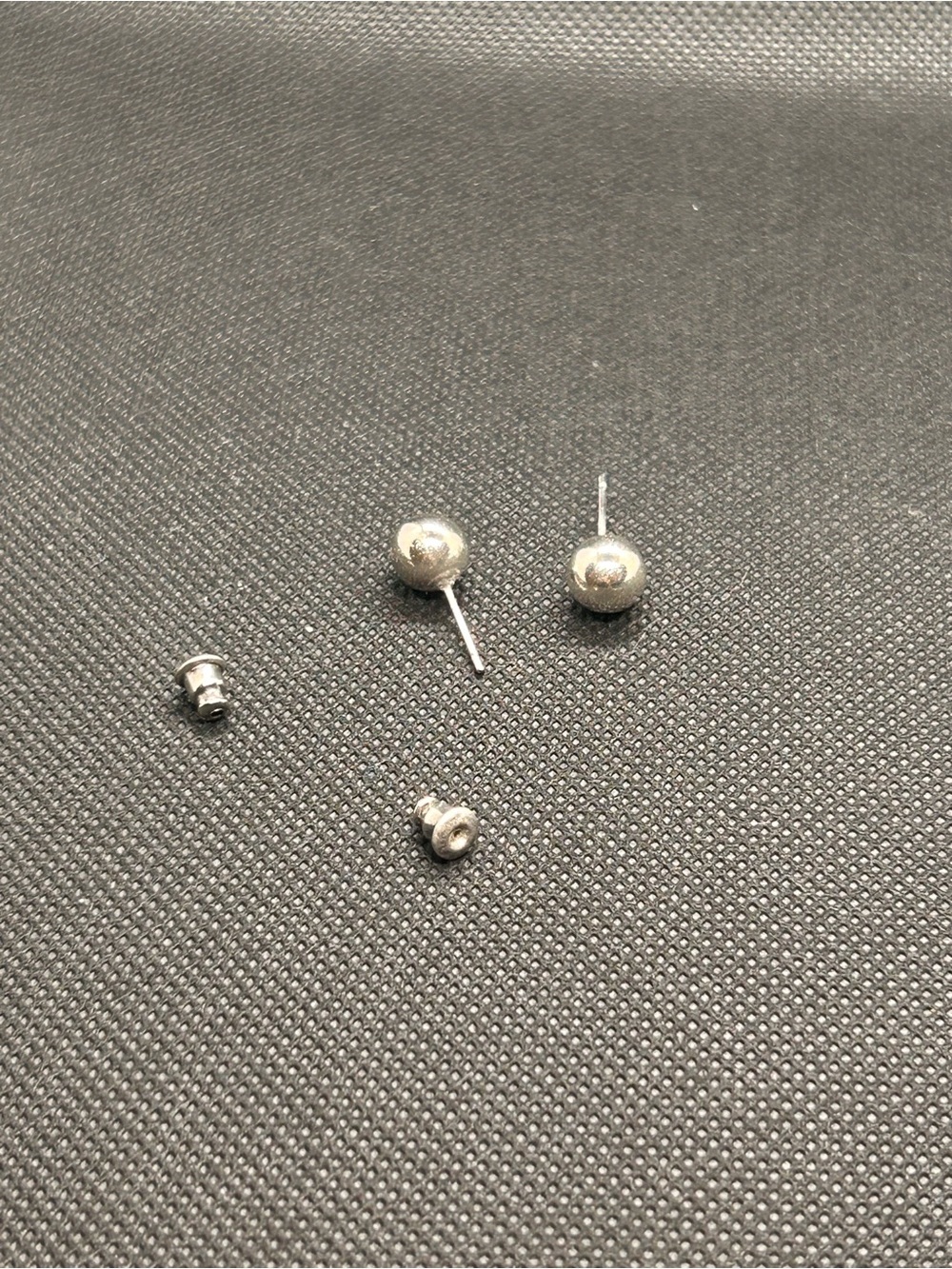 Silver-Tone Ball Stud Earrings